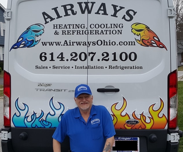 Image of the back of the Airways van with John Ferrante